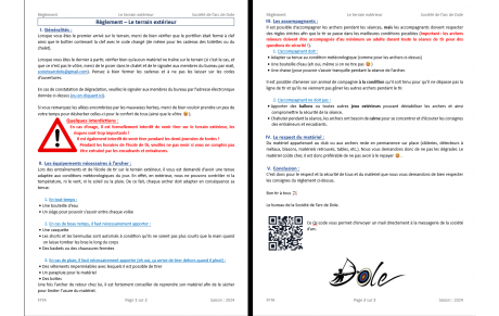 Nouveau règlement pour le terrain extérieur !